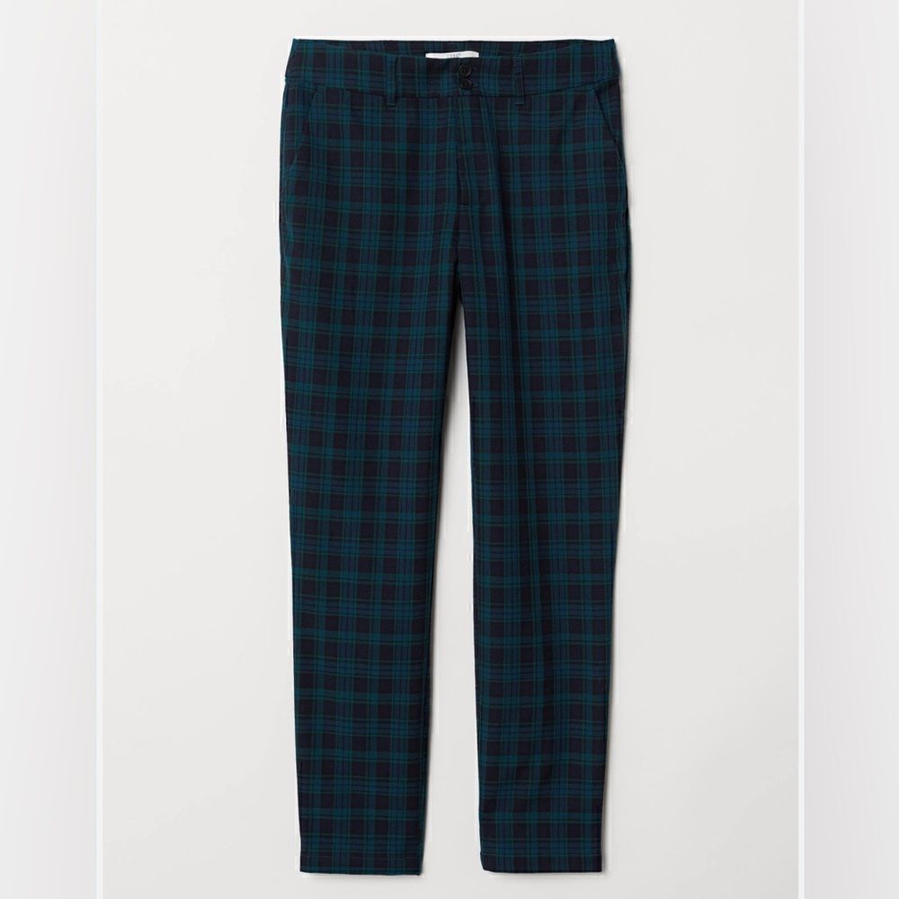 H&M Green & Black  Ankle Length  Plaid Dress Pants(Size 6)